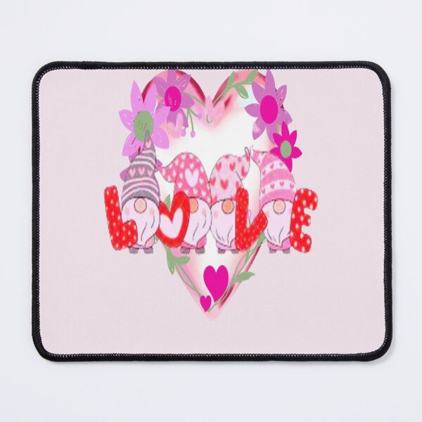 Item preview, Love Gnomes Heart and Flowers, Cute Lettering Design , Bee Mine For Valentine, Everyday My Valentine, you will live on in my heart designed and sold by Adri Barnard.