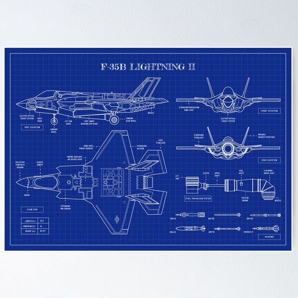 Artikel-Vorschau von F-35 Lightning II (Blueprint - Horizontal), designt und verkauft von BGALAXY.