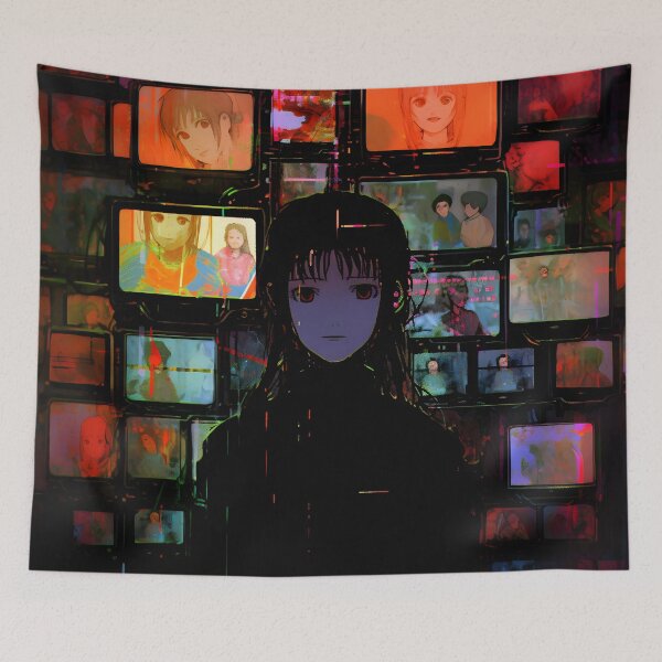 Item preview, Wired Realities Unveiled: Serial Experiments Lain Fan Art, Cyberpunk Anime, and Virtual Reality Mysteries designed and sold by InsaneLEDP1994.