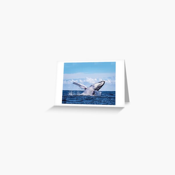 Item preview, humpback whale emerges over the blue water designed and sold by skalihm.