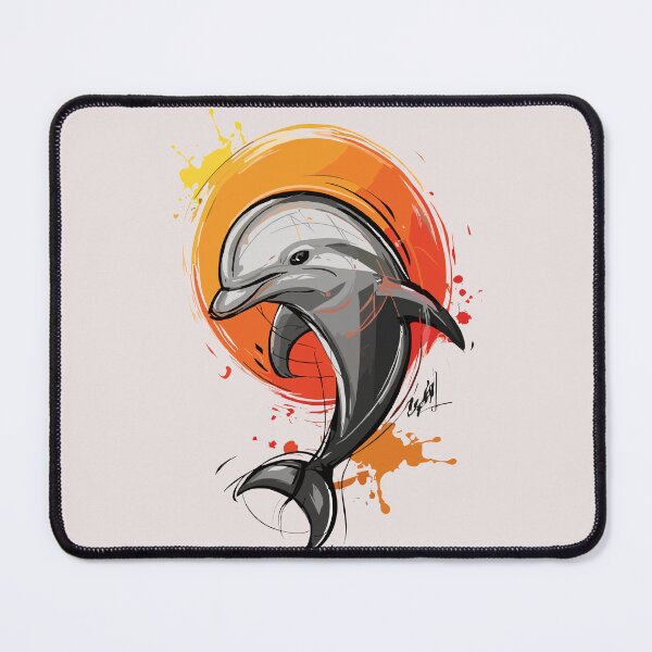 Item preview, Minimalist Happy Dolphin Wall Art - Simple Lines, Modern Minimalistic Design designed and sold by TrendZ Style.