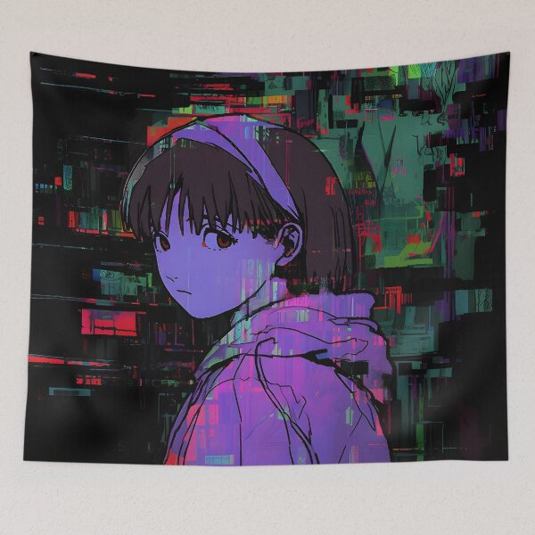 Item preview, Wired Realities Unveiled: Serial Experiments Lain Fan Art, Cyberpunk Anime, and Virtual Reality Mysteries designed and sold by InsaneLEDP1994.