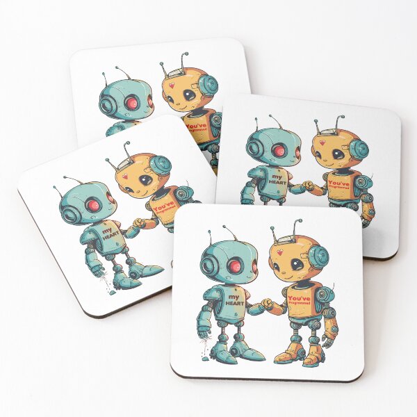 Item preview, Robotic Romance - "You've Programmed My Heart" Adorable Robot Couple Design designed and sold by PrintMastery.
