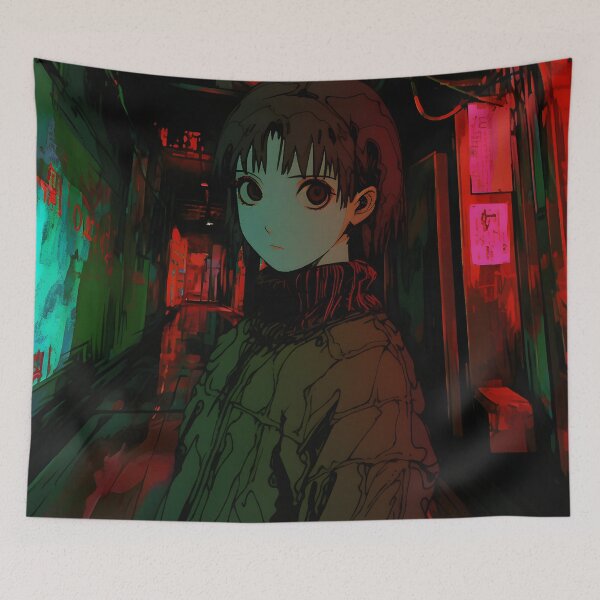 Item preview, Wired Realities Unveiled: Serial Experiments Lain Fan Art, Cyberpunk Anime, and Virtual Reality Mysteries designed and sold by InsaneLEDP1994.
