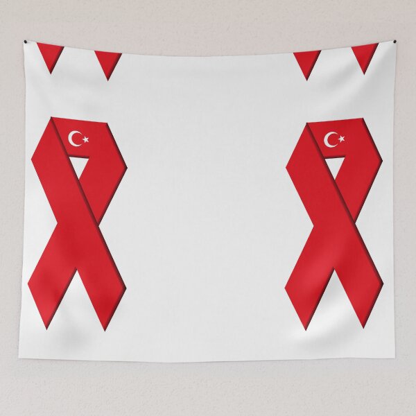 Item preview, Turkey flag ribbon design designed and sold by WhiteDoveArt.