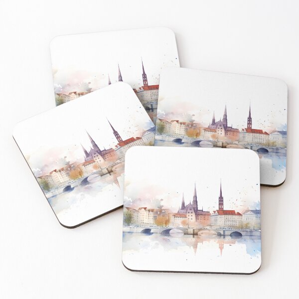 Item preview, Swiss Zürich City Paint Splash Water Colours  designed and sold by fluidwatercolor.