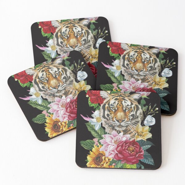 Item preview, TIGER AND FLOWERS designed and sold by aipaint.