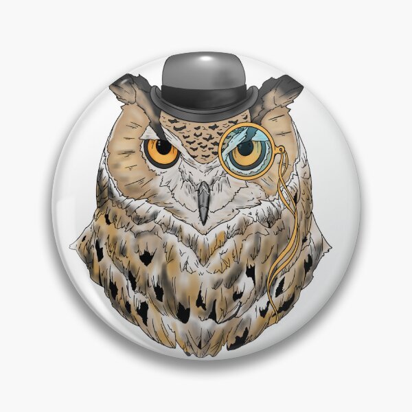 Item preview, Owl with Monocle designed and sold by Bearschtick In The Woods.