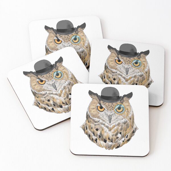 Item preview, Owl with Monocle designed and sold by Bearschtick In The Woods.