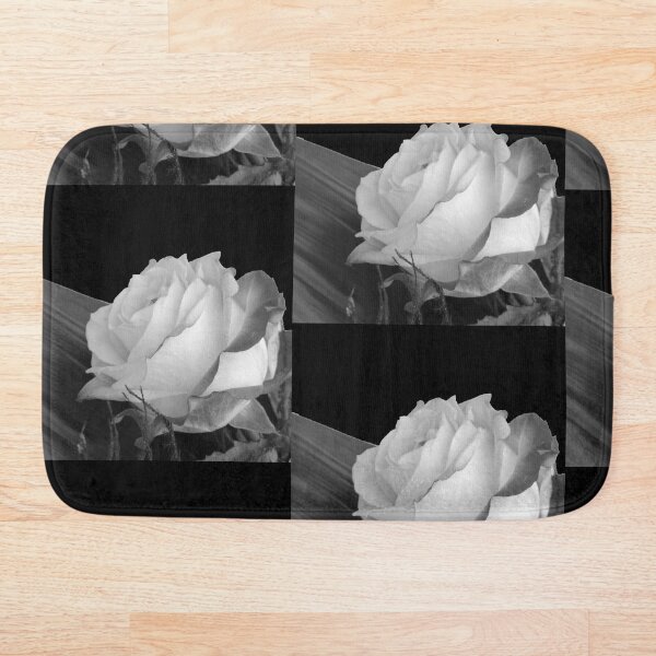 Item preview, Grayscale rose photo, cut out pattern, offset layout designed and sold by evadesignbubble.