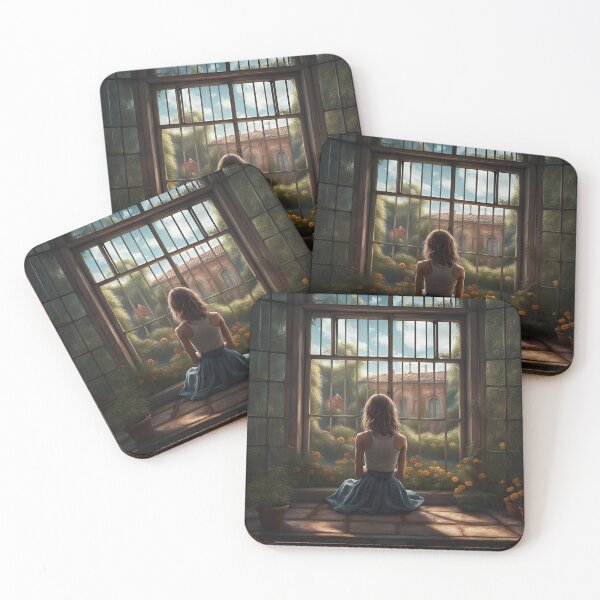 Item preview, A Lonely Girl In Front Of A Prison Window designed and sold by MoriFantasy.
