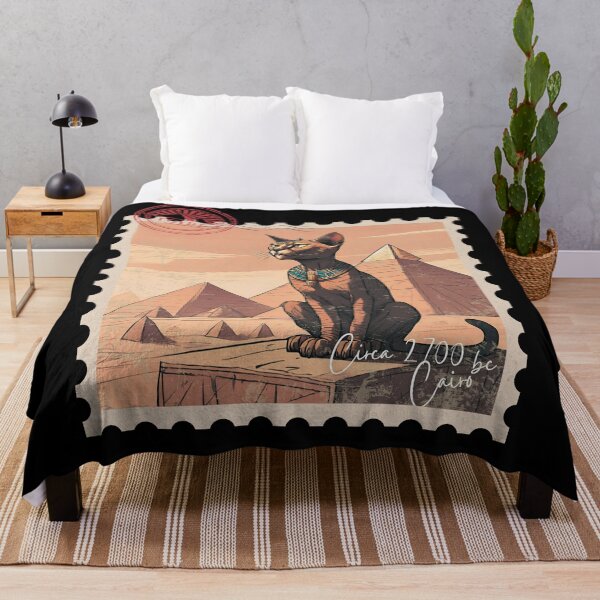 Item preview, Circa 2700 B.C. Vintage Sphinx Cat and Pyramids of Giza designed and sold by CuriousMax.