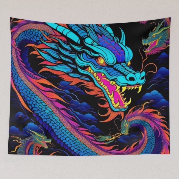 Item preview, Colorful Glowing Japanese Dragon  designed and sold by TheDarkWardrobe.