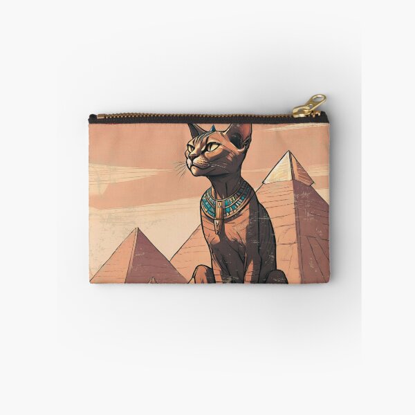 Item preview, Circa 2700 B.C. Vintage Sphinx Cat and Pyramids of Giza designed and sold by CuriousMax.