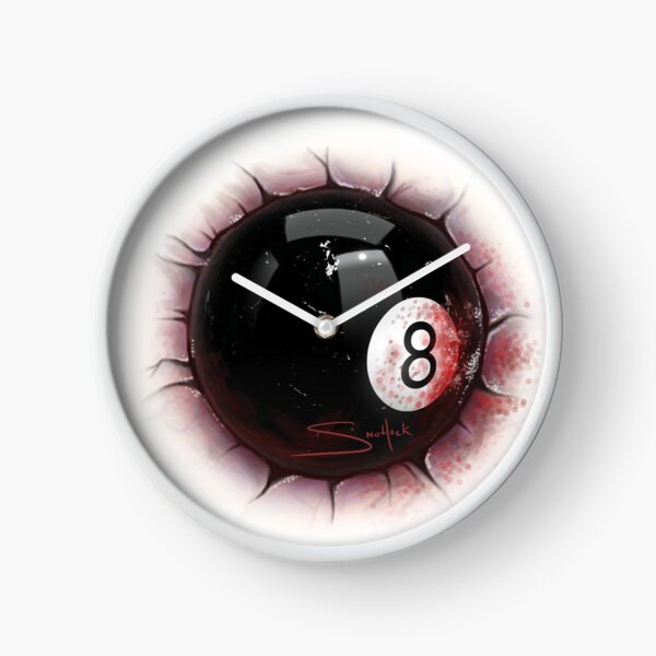 Blood Sweat and Tears Embedded 8 Ball Clock