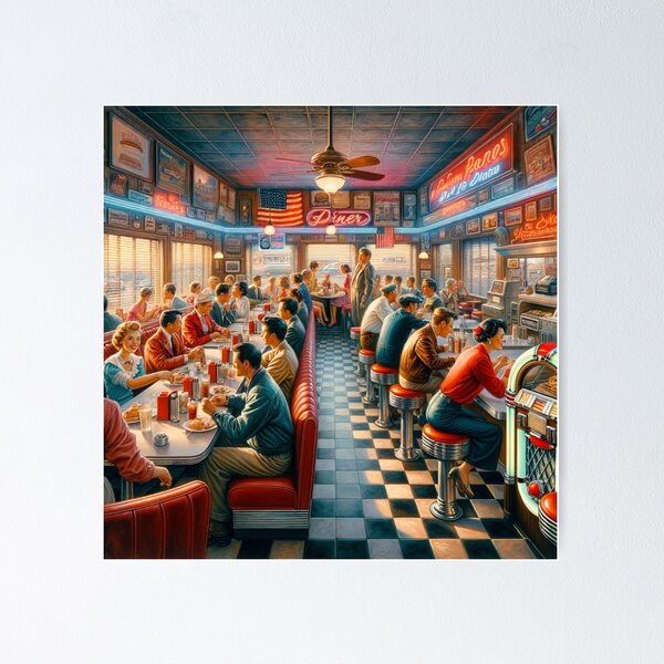 Item preview, Retro Diner Delight designed and sold by BestArtByArvind.