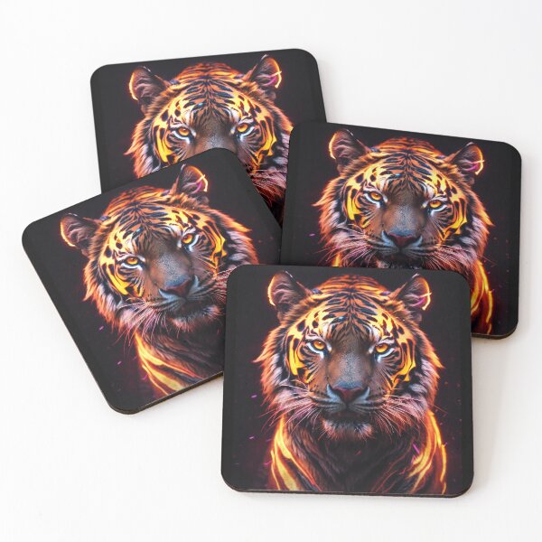 Item preview, Majestic Neon Tiger: A Glimpse into Wild Radiance designed and sold by ArtComixHaven.