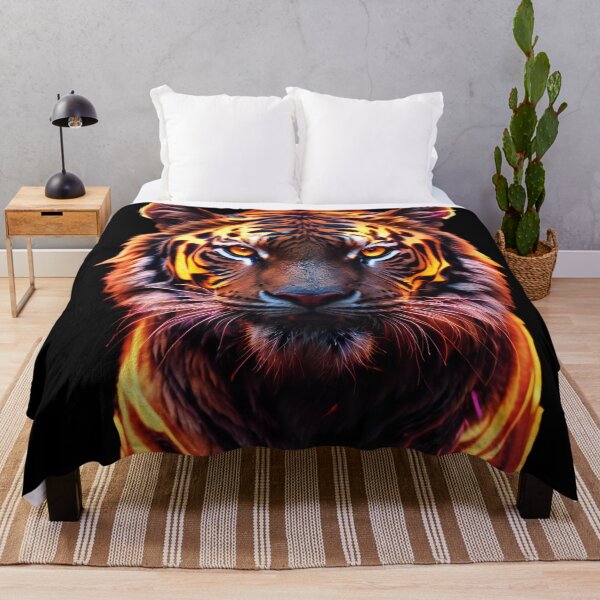Item preview, Majestic Neon Tiger: A Glimpse into Wild Radiance designed and sold by ArtComixHaven.