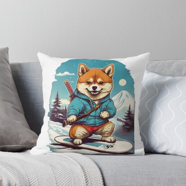 Item preview,  brave shiba inu snowboarding in the mountains designed and sold by Karaz's Animal Kingdom.