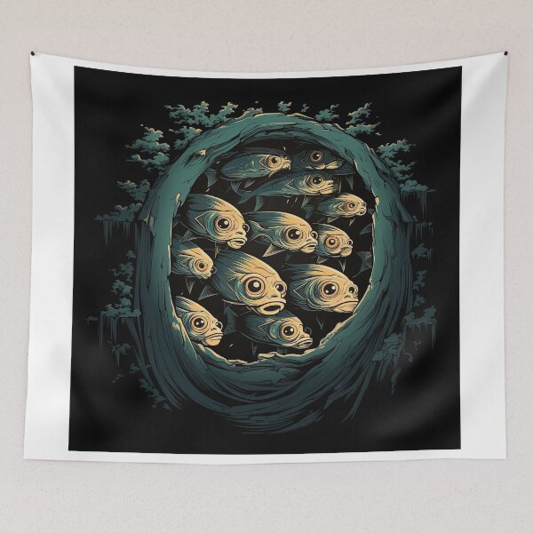 Item preview, a group of sardines in the sea designed and sold by artyficial-.