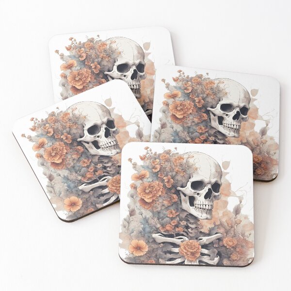 Item preview, Botanical Skull Skeleton Tattoo Bones and Botany designed and sold by CyberArtistOne.