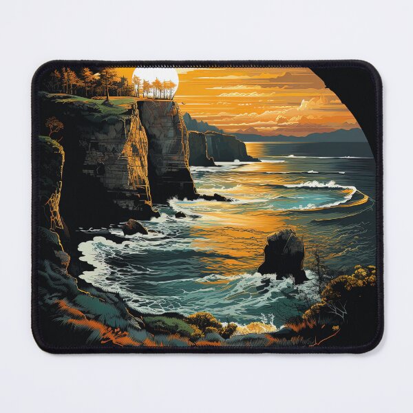 Item preview, arty cliffs with a sunset designed and sold by artyficial-.