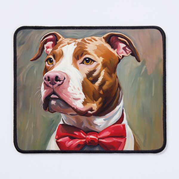 Item preview, Pit Bull Dog Portrait in Red Bow Tie designed and sold by Futurebeachbum.