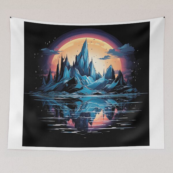 Item preview, blue icebergs in the horizon designed and sold by artyficial-.