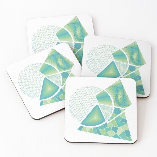 Item preview, Green Deconstructed Shapes - Trapezoid Circle Diamond designed and sold by DHTDesigns.