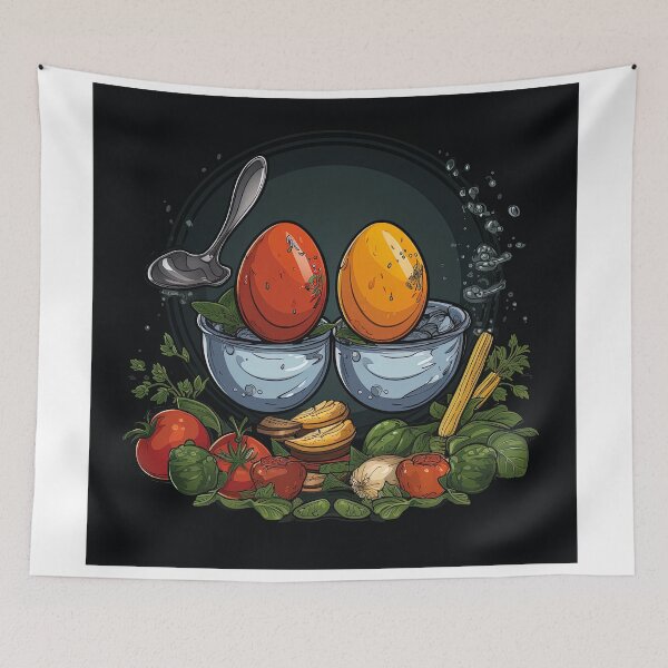 Item preview, egg and spoon asian dish designed and sold by artyficial-.