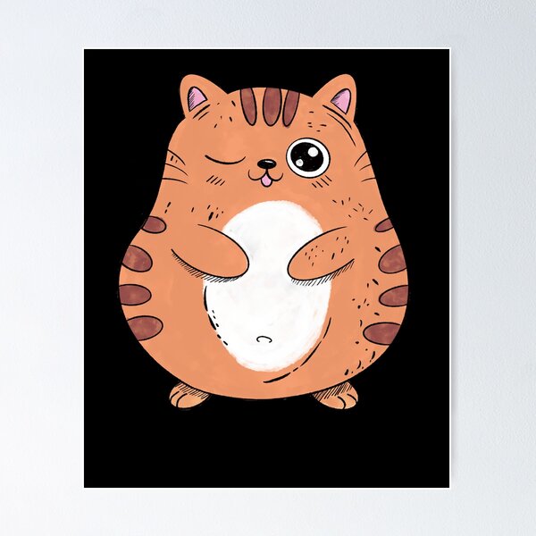 Cute Kawaii Happy Cat Stickers - Purple Greeting Card for Sale by  CuteFrogCreates