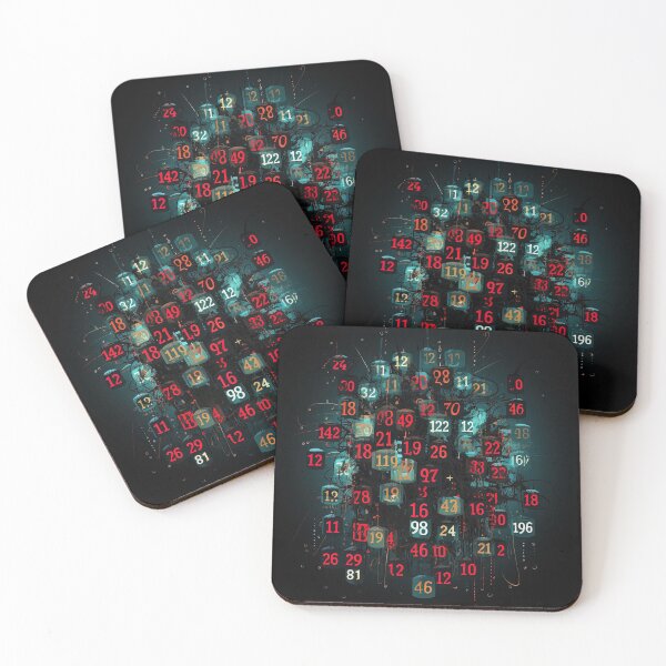 Item preview, grid of numbers in a dark scene designed and sold by artyficial-.