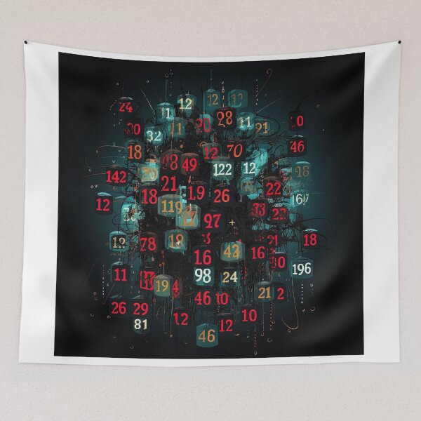 Item preview, grid of numbers in a dark scene designed and sold by artyficial-.