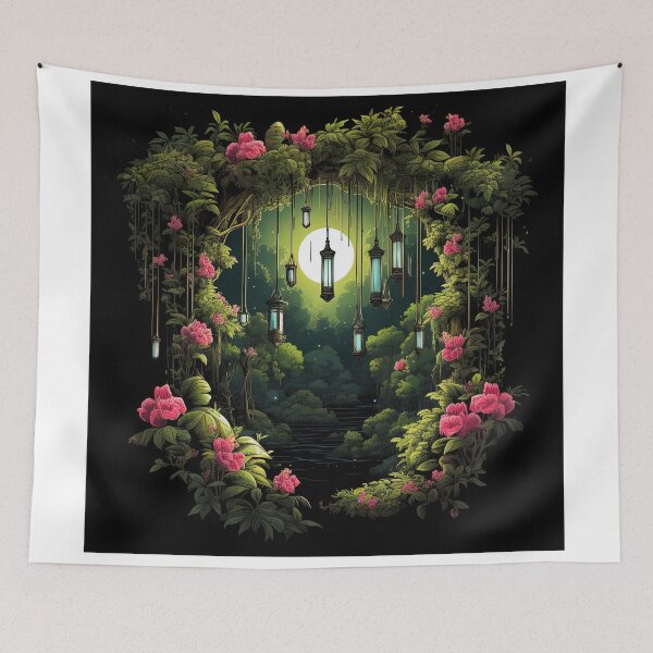 Item preview, hanging gardens with lamps designed and sold by artyficial-.
