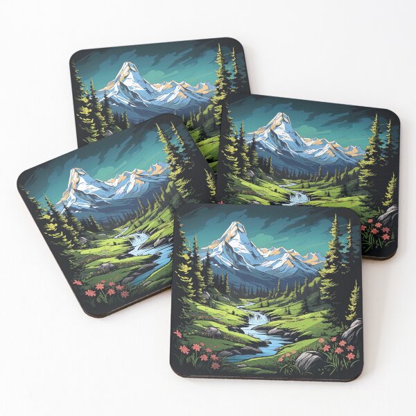 Item preview, meadows and a mountain landscape designed and sold by artyficial-.