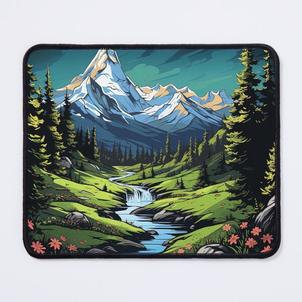 Item preview, meadows and a mountain landscape designed and sold by artyficial-.