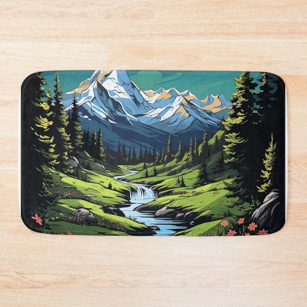Item preview, meadows and a mountain landscape designed and sold by artyficial-.