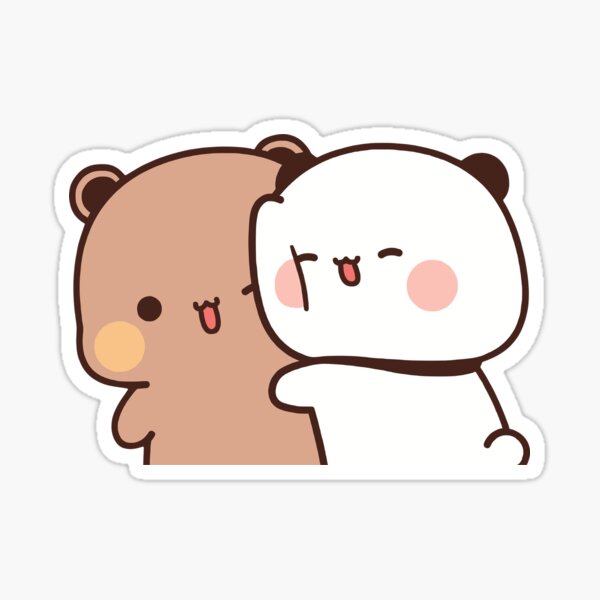 Item preview, Romantic hug from BuBu Panda to DuDu Bear❤️ designed and sold by Pandety.