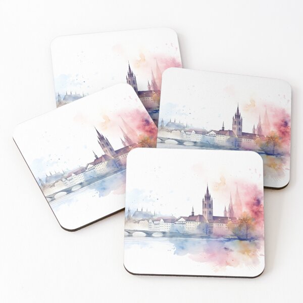 Item preview, Zürich City Schweiz Splash Art WaterColours designed and sold by fluidwatercolor.