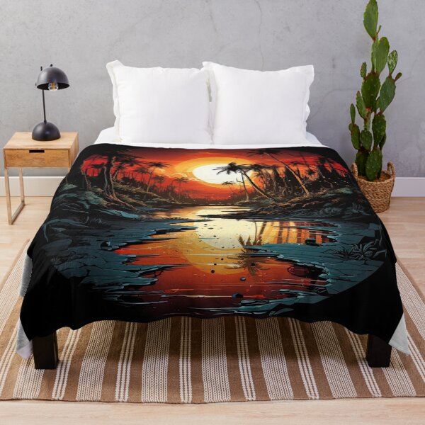 Item preview, palm trees landscape at dusk designed and sold by artyficial-.