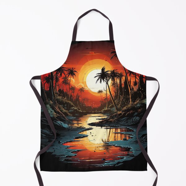 Item preview, palm trees landscape at dusk designed and sold by artyficial-.