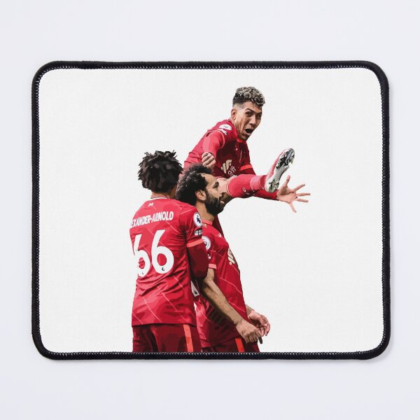 Item preview, liverpool players goal celebration sticker, mo salah, roberto firmino, and Alexander-Arnold celebration sticer for football lovers designed and sold by PharaonicArtist.