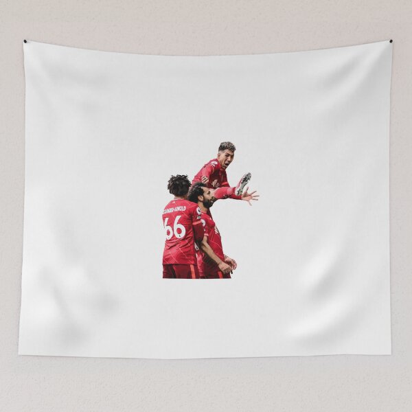 Item preview, liverpool players goal celebration sticker, mo salah, roberto firmino, and Alexander-Arnold celebration sticer for football lovers designed and sold by PharaonicArtist.