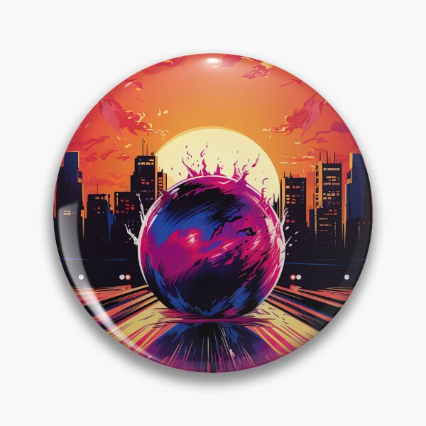 Item preview, playing bowling with a sunrise over the city designed and sold by artyficial-.