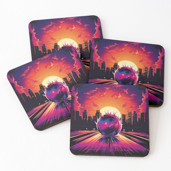 Item preview, playing bowling with a sunrise over the city designed and sold by artyficial-.