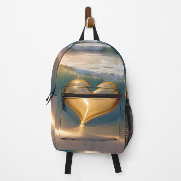 Item preview, Golden Heart's Shoreline Serenade designed and sold by AI-Only Creations.