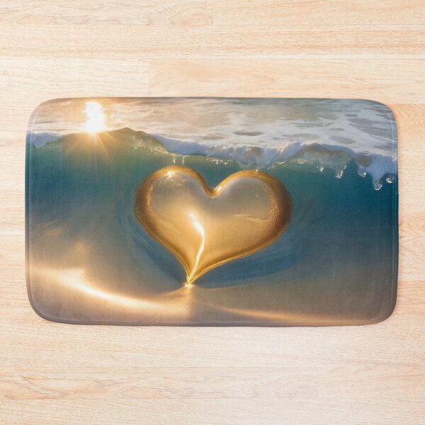Item preview, Golden Heart's Shoreline Serenade designed and sold by AI-Only Creations.