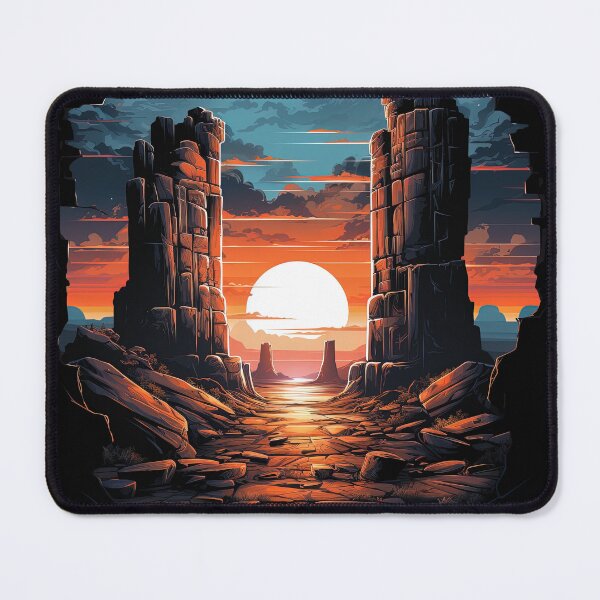 Item preview, sandstone pillards landscape with a sunset designed and sold by artyficial-.