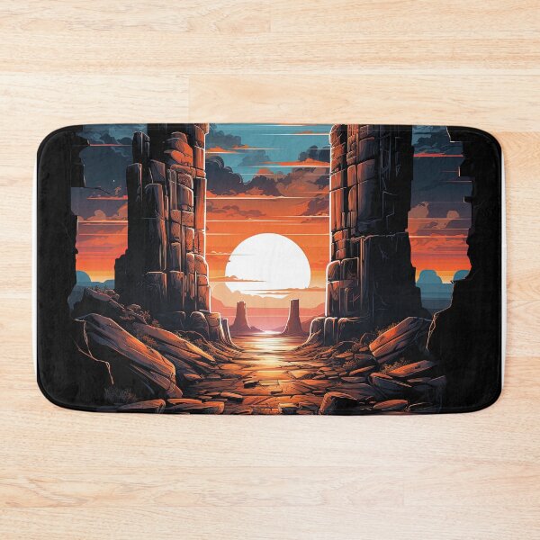 Item preview, sandstone pillards landscape with a sunset designed and sold by artyficial-.