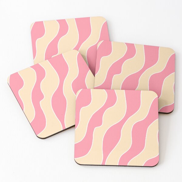 Item preview, cuadro de líneas irregulares rellenas con color rosa y beige designed and sold by ArtKar.